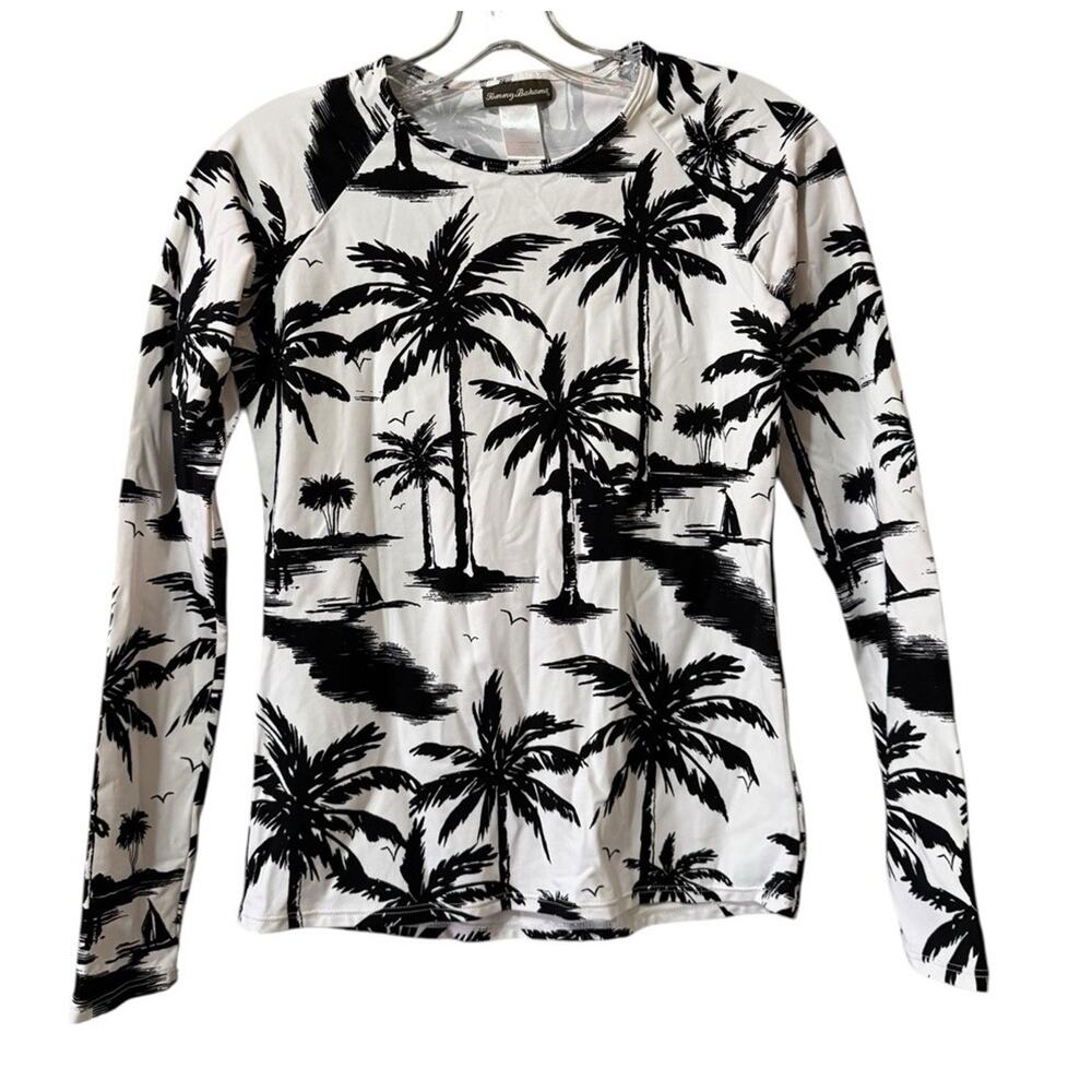 Tommy Bahama Women Shirt Size XS Long Sleeve Stretch Tropical Hawaiian Preppy‎